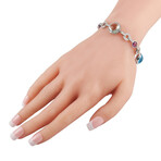 Bvlgari // Parentesi 18K White Gold Diamond + Topaz + Amethyst Bracelet // 7.5" // Estate