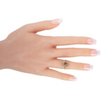 Van Cleef & Arpels // Trefle 18K Yellow Gold Diamond + Cabochon Ruby Ring // Ring Size: 5 // Estate