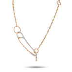 Hermes // Chaine d'Ancre Punk 18K Rose Gold Diamond Necklace // 26" // New