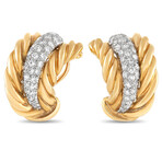 Van Cleef & Arpels // Vintage 18K Yellow Gold Diamond Clip-On Earrings // Estate
