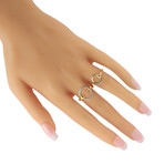 Hermes // Filet d'Or 18K Rose Gold Diamond Double Ring // Ring Size: 6 // Estate