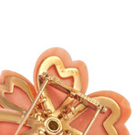 Van Cleef & Arpels // Rose de Noel 18K Yellow Gold Diamond + Coral Brooch // Estate