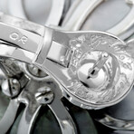 Van Cleef & Arpels // Rose de Noel 18K White Gold Diamond + Mother of Pearl Flower Earrings // Estate