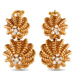 Cartier // Cactus de Cartier 18K Yellow Gold Diamond Earrings // Estate