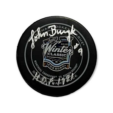 Johnny Bucyk // Boston Bruins // Autographed Puck + Inscription