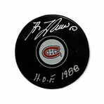 Guy LaFleur // Montreal Canadians // Autographed Puck + Inscription