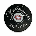 Yvan Cournoyer // Montreal Canadians // Autographed Puck + Inscription