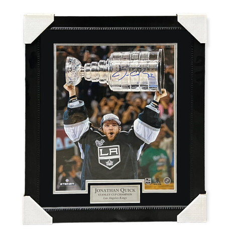 Jonathan Quick Autographed Framed Kings Jersey