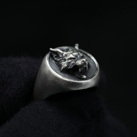 Wolf Tumbled Ring (Ring Size: 5.25)