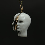 Memento Mori Marble Skull Necklace (19.69")