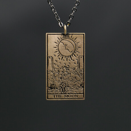 The Moon Tarot Card Necklace (17.72")