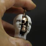 Memento Mori Marble Skull Necklace (19.69")