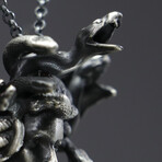 Handmade Silver Medusa Necklace (19.69")
