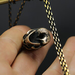 Handmade Bronze Skull Necklace (19.69")