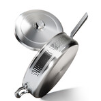 Dalstrong // 12" Copper Core Saute Frypan // 5 Ply // Silver Hammered Finish with Lid