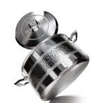 Dalstrong // 8qt. Copper Core Stock Pot // 5 Ply // Silver Hammered Finish with Lid