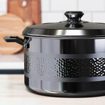 Dalstrong // 3qt. Copper Core Stock Pot // 5 Ply // Black with Hammered Finish