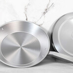 Dalstrong // 12" Copper Core Frying Pan // 5 Ply // Silver Hammered Finish with Lid