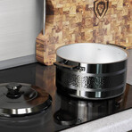 Dalstrong // 3qt. Copper Core Stock Pot // 5 Ply // Black with Hammered Finish