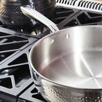 Dalstrong // 12" Copper Core Saute Frypan // 5 Ply // Silver Hammered Finish with Lid