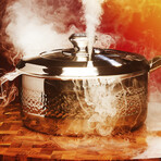 Dalstrong // 3qt. Copper Core Sauce Pot // 5 Ply // Silver Hammered Finish with Lid