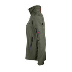 Hidden Hooded Softshell Jacket // Olive Green (L)