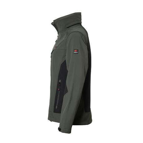 Fred Hidden Hooded Softshell Jacket // Olive Green (S)