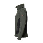 Fred Hidden Hooded Softshell Jacket // Olive Green (S)