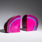 Genuine Polished Pink Agate Bookends V.1 // 2.5 lb