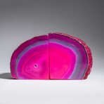 Genuine Polished Pink Agate Bookends V.1 // 2.5 lb