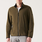 Gabriel Zip-Up Fleece Sweater // Olive (X-Small)