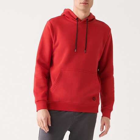 Steve Hooded Sweatshirt // Red (X-Small)