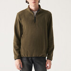 Alexis 1/4 Zip Fleece Sweater // Olive (X-Small)