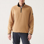 Alexis 1/4 Zip Fleece Sweatshirt // Beige (X-Small)