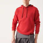 Steve Hooded Sweatshirt // Red (X-Small)