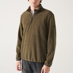 Alexis 1/4 Zip Fleece Sweater // Olive (X-Small)