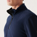 Alexis 1/4 Zip Fleece Sweatshirt // Navy (X-Small)