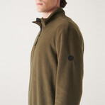 Alexis 1/4 Zip Fleece Sweater // Olive (X-Small)