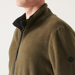 Gabriel Zip-Up Fleece Sweater // Olive (X-Small)