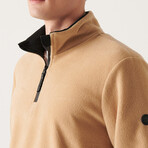 Alexis 1/4 Zip Fleece Sweatshirt // Beige (X-Small)
