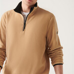 Alexis 1/4 Zip Fleece Sweatshirt // Beige (X-Small)
