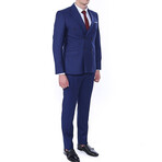 2-Piece Slim Fit Double Breasted 2x6 Button Suit // Blue (Euro: 48)