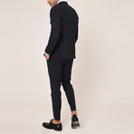2-Piece Striped Slim Fit Suit // Black (Euro: 50)