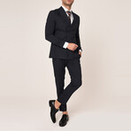 2-Piece Striped Slim Fit Suit // Black (Euro: 46)