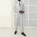 3-Piece Slim Fit Suit // Light Gray (Euro: 56)