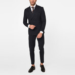 2-Piece Striped Slim Fit Suit // Black (Euro: 56)