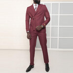 2-Piece Slim Fit Suit // Burgundy (Euro: 50)