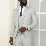 3-Piece Slim Fit Suit // Light Gray (Euro: 44)