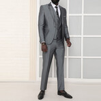 3-Piece Slim Fit Suit // Silver (Euro: 46)