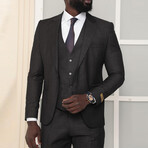 3-Piece Slim Fit Suit // Black (Euro: 44)